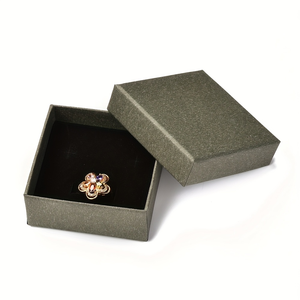Square Jewelry Boxes with Snap Covers and Sponge Mats